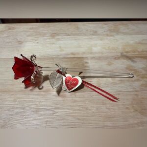 Red Glass Rose by Glass Baron